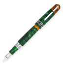 Conklin 1898 Spectra Fusion Green Fountain Pen - Pen Leaning Right on White Background | EndlessPens