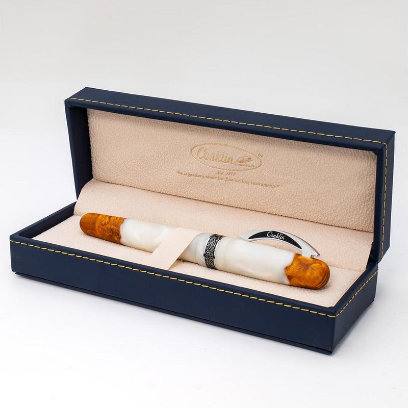 Conklin Fountain Pen - 1898 Spectra Fusion White (14K Gold) - Limited Edition (2025)