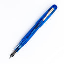 Conklin All American Demo Blue Fountain Pen - Pen with Nib Exposed on White Background | EndlessPens