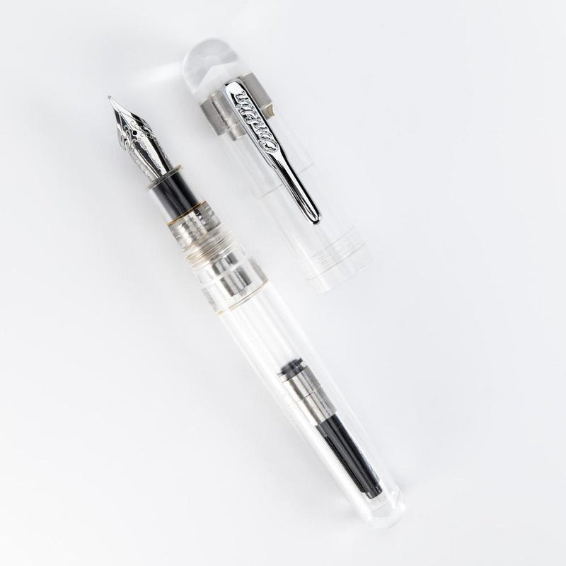 Conklin All American Demo Clear Fountain Pen - Pen and Cap Cover | EndlessPens