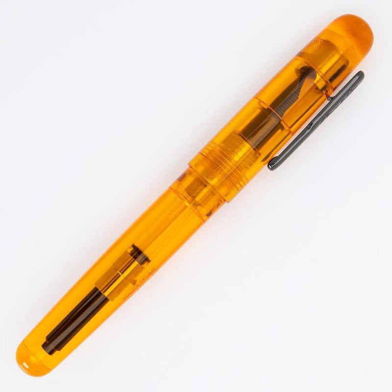 Conklin All American Demo Orange Fountain Pen - Pen with Cap Cover Leaning Right | EndlessPens