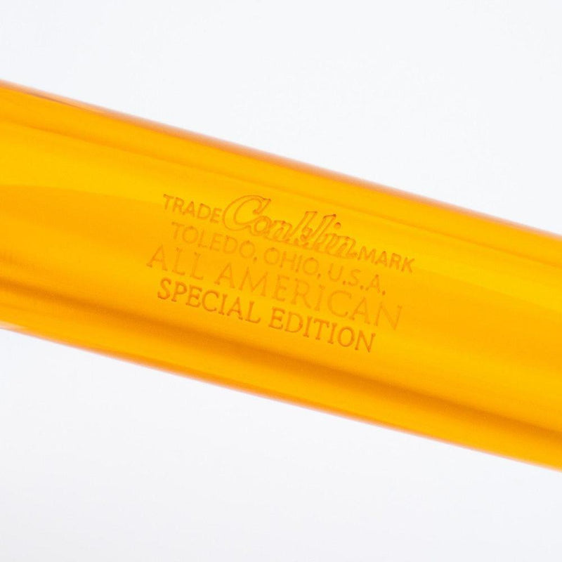 Conklin All American Demo Orange Fountain Pen - Pen Markings | EndlessPens