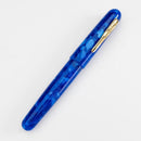 Conklin All American Lapis Blue Fountain Pen - Pen Leaning Right On White Background | EndlessPens
