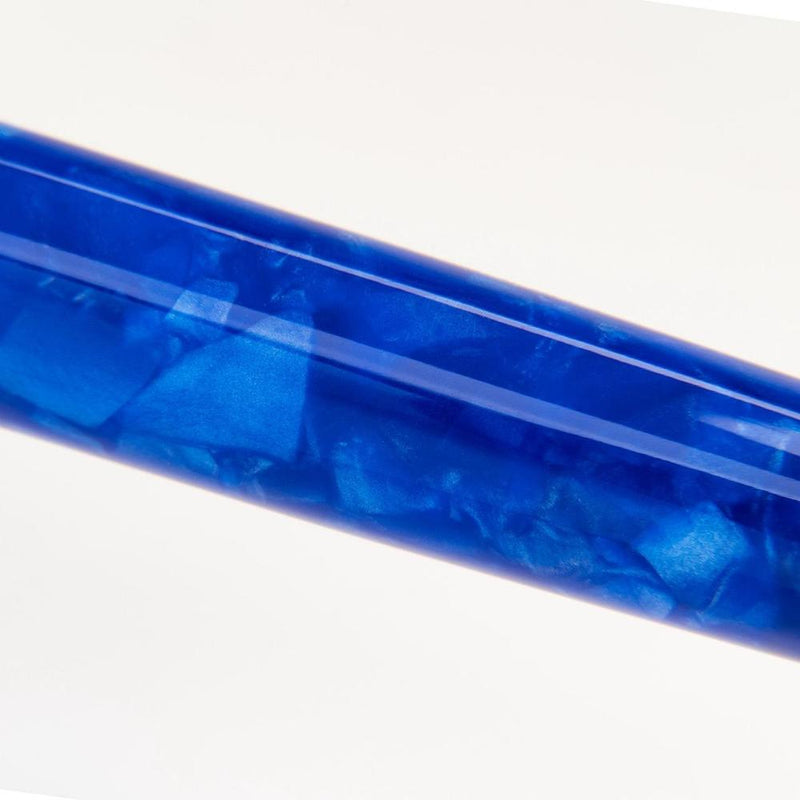 Conklin All American Lapis Blue Fountain Pen - Pen Body Design Close Up View On White Background | EndlessPens