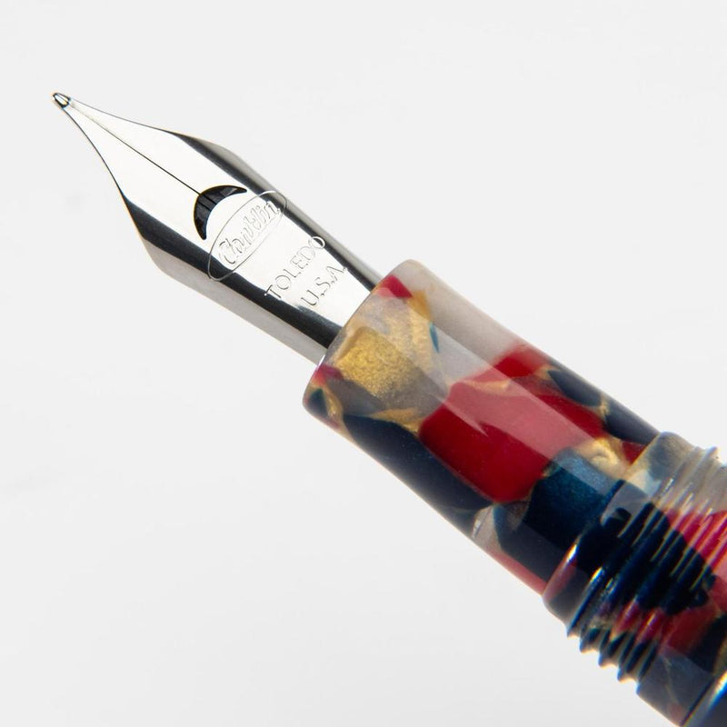 Conklin All American Old Glory Fountain Pen - Pen Metal Nib Close Up On White Background | EndlessPens