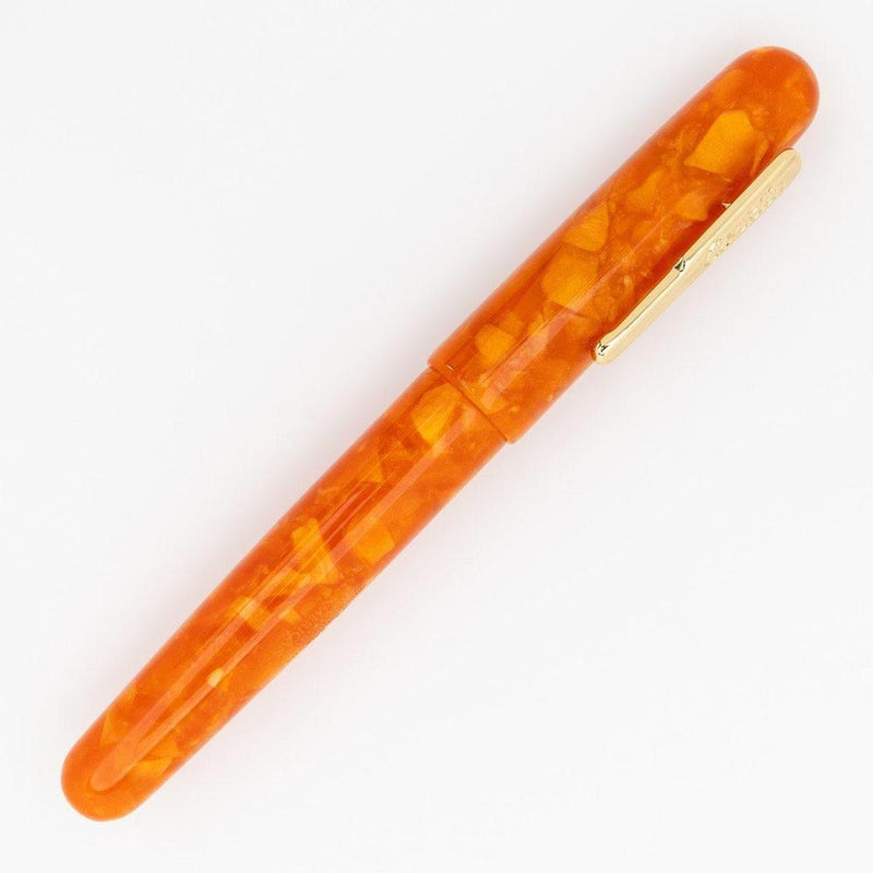 Conklin All American Sunburst Orange Fountain Pen - Pen with Cap Cover On White Background | EndlessPens