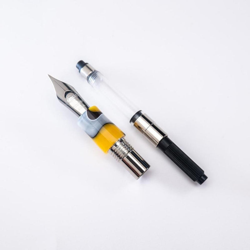 Conklin All American Yellowstone Fountain Pen - Pen Disassembled On White Background | EndlessPens