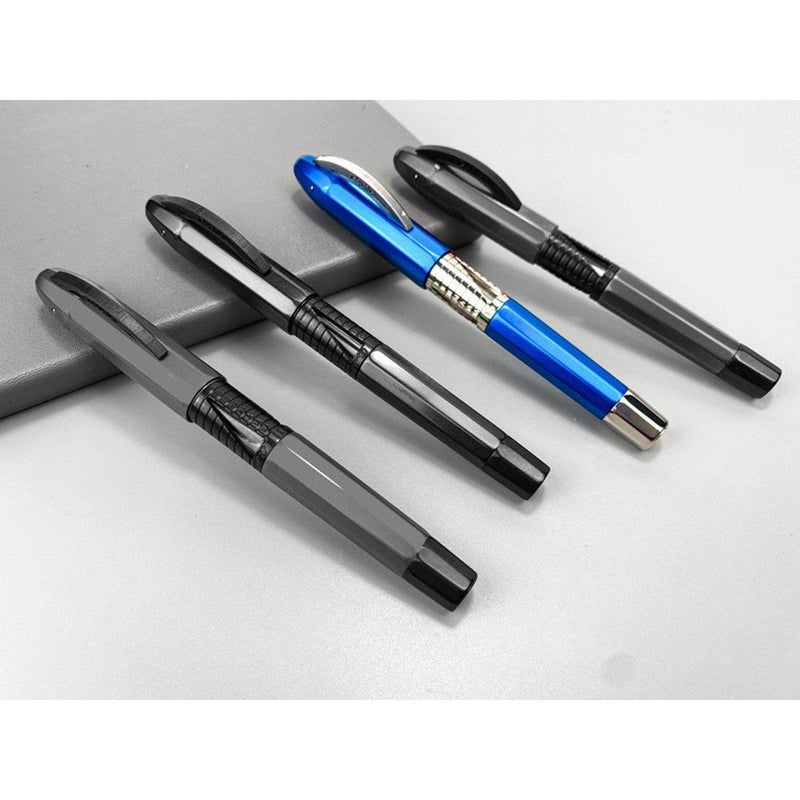 Conklin Classic Nozac 125 Anniversary Blue / Chrome Trim Fountain Pen - Four Pens with Cap Covers | EndlessPens