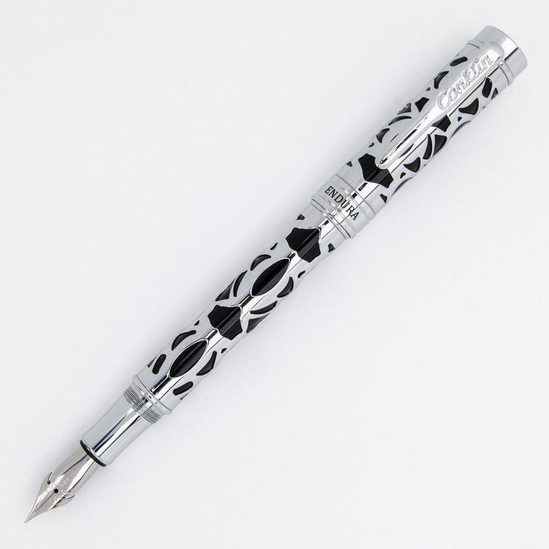 Conklin Endura Deco Crest Black Fountain Pen - Pen with Exposed Nib | EndlessPens