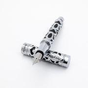 Conklin Endura Deco Crest Black Fountain Pen - Pen and Cap Cover on White Background | EndlessPens