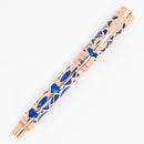 Conklin Endura Deco Crest Blue Fountain Pen - Pen with Cap Cover on White Background | EndlessPens