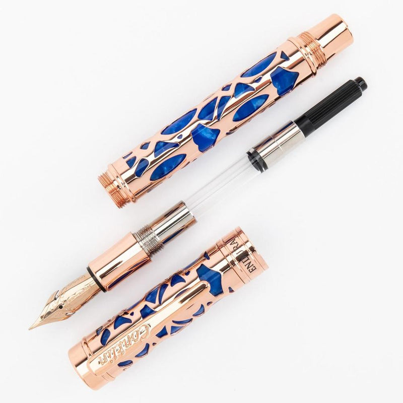 Conklin Endura Deco Crest Blue Fountain Pen - Pen Disassembled | EndlessPens