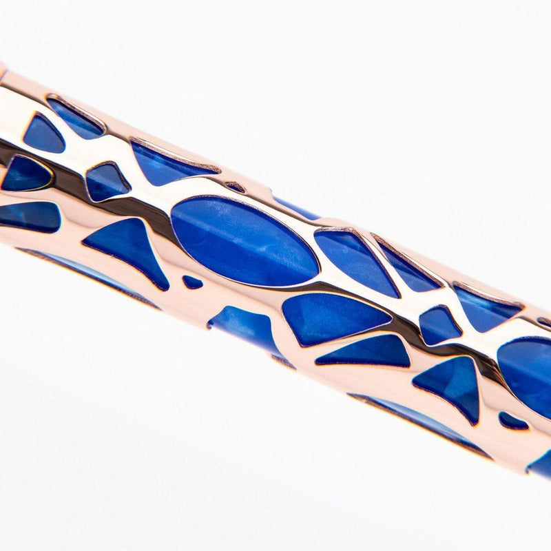 Conklin Endura Deco Crest Blue Fountain Pen - Pen Body Design | EndlessPens
