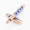 Conklin Endura Deco Crest Blue Fountain Pen - Pen and Cap Cover on White Background | EndlessPens