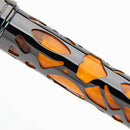 Conklin Endura Deco Crest Orange Fountain Pen - Pen Body Details on White Background | EndlessPens