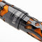 Conklin Endura Deco Crest Orange Fountain Pen - Pen Marking Close Up View on White Background | EndlessPens