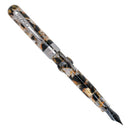 Conklin Mark Twain Crescent Orange Medley with Gunmetal Fountain Pen - Pen with Nib Exposed | EndlessPens