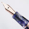 Conklin Mark Twain Crescent Purple Fusion with Rosegold Fountain Pen - Pen Nib Close Up View | EndlessPens