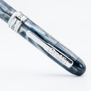 Conklin Symetrik Blue Supernova Fountain Pen - Pen Pointing Right On White Background | EndlessPens
