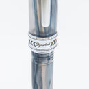 Conklin Symetrik Blue Supernova Fountain Pen - Pen Markings Close Up View | EndlessPens