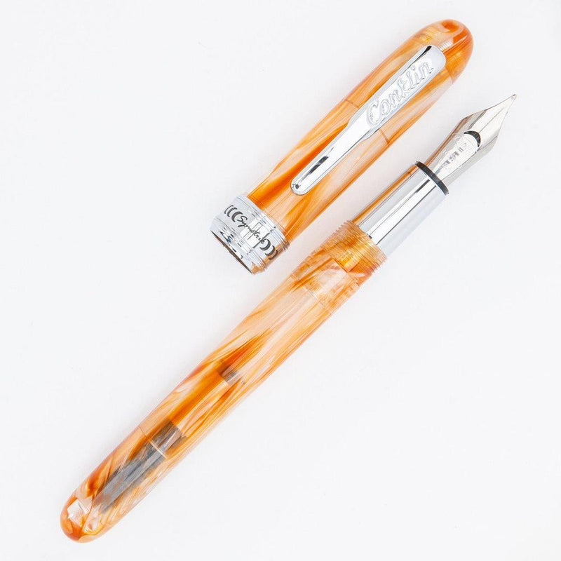 Conklin Symetrik Caramel Sundae Fountain Pen - Pen and Cover Separated On White Background | EndlessPens