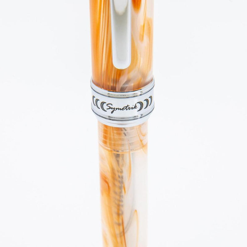 Conklin Symetrik Caramel Sundae Fountain Pen - Pen Markings Close Up View | EndlessPens