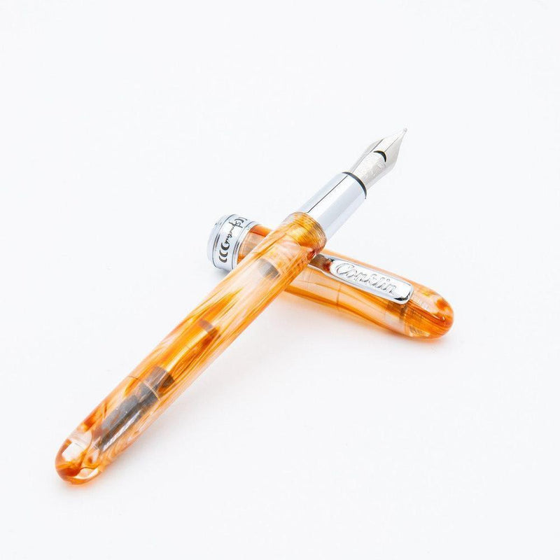 Conklin Symetrik Caramel Sundae Fountain Pen - Pen and Cap Cover On White Background | EndlessPens