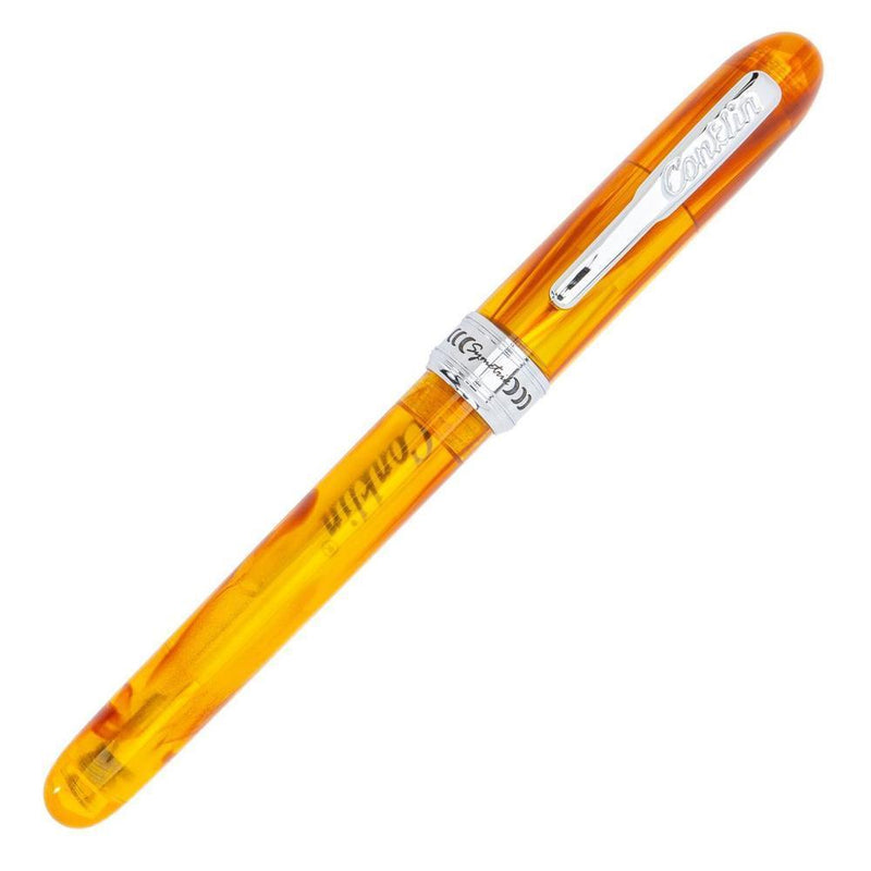 Conklin Symetrik Precious Amber Fountain Pen - Pen with Cap Cover On White Background | EndlessPens