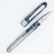 Conklin Symetrik Blue Supernova Rollerball Pen - Pen and Cap Cover On White Background | EndlessPens