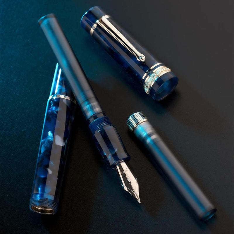 Delta Fountain Pen - Reservoir 2.0 - Blue Grey Mother of Pearl