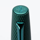 Diplomat Viper Green Ballpoint Pen - Pen Cap Cover Close Up View | EndlessPens
