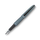 Diplomat Aero Grey Fountain Pen - Pen Leaning Left | EndlessPens