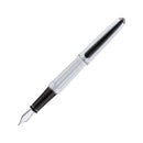 Diplomat Aero Lacquered White Fountain Pen - Pen Leaning Left | EndlessPens
