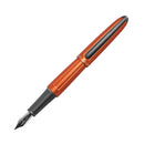 Diplomat Aero Orange Fountain Pen - Pen Leaning Left | EndlessPens