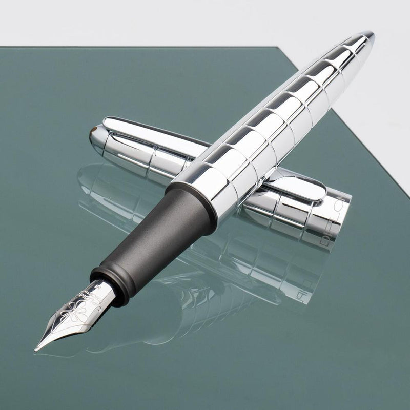 Diplomat Fountain Pen - Aero Rhomb Chrome