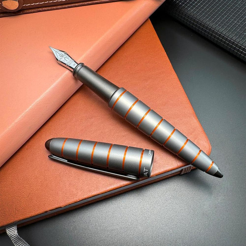 Diplomat Fountain Pen - Elox Ring Grey Orange