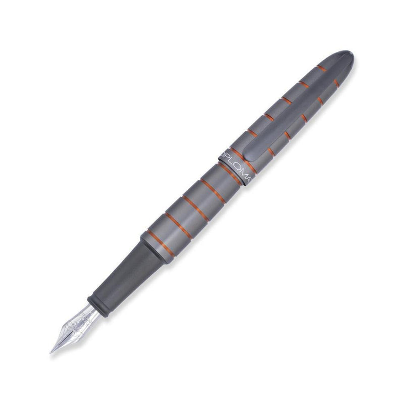 Diplomat Fountain Pen - Elox Ring Grey Orange