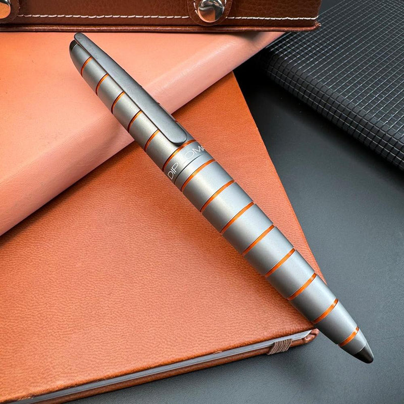Diplomat Fountain Pen - Elox Ring Grey Orange