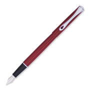 Diplomat Traveller Dark Red Fountain Pen - Pen Leaning Right | EndlessPens