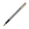 Diplomat Fountain Pen - Traveller Stainless Steel w/ Gold Trim