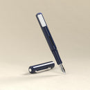 Endless Stationery Captiva Fountain Pen - Deep Ocean Angled To The Left With Cap Cover Detached | EndlessPens