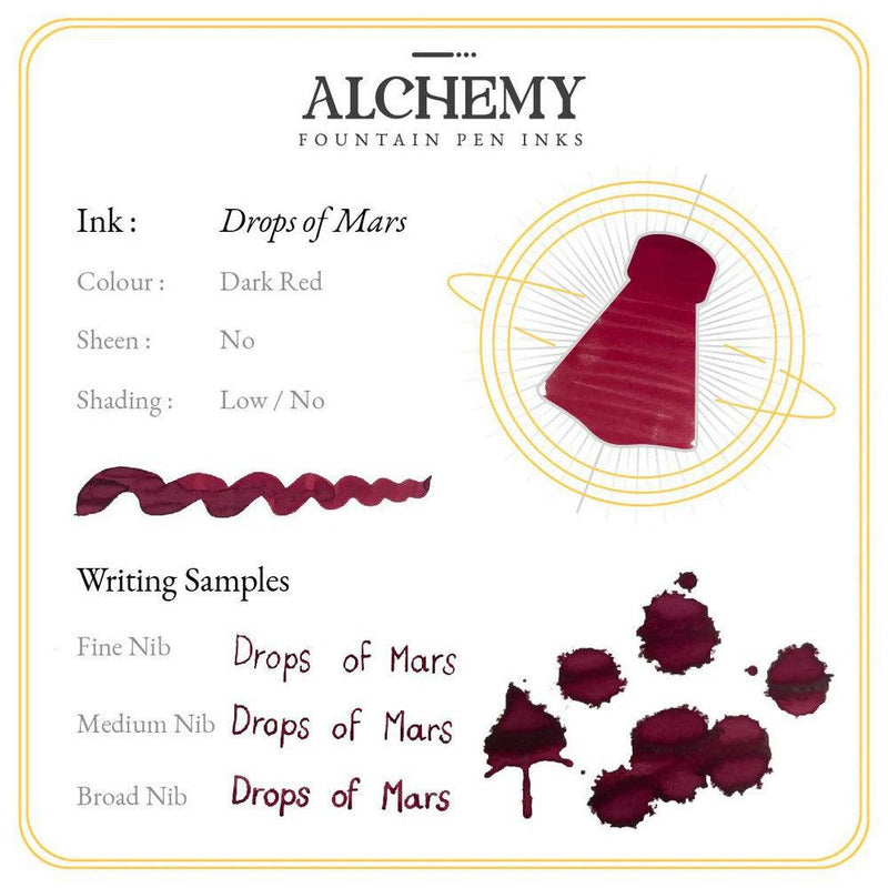 Endless Stationery Alchemy Ink Bottle (45ml) - Drops Of Mars Details | EndlessPens