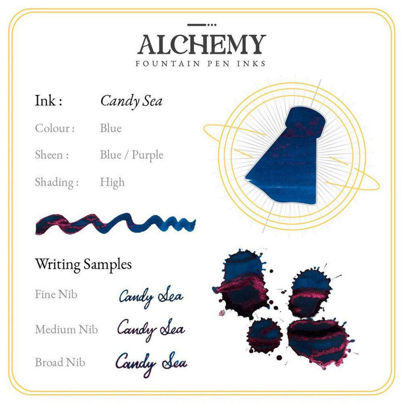 Endless Stationery Alchemy Ink Bottle (45ml) - Candy Sea Details | EndlessPens