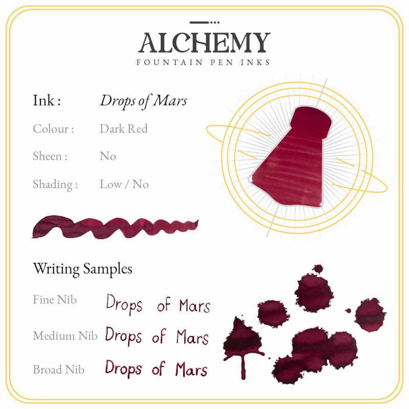Endless Stationery Alchemy Ink Bottle (60ml) - Drops Of Mars - Swatch