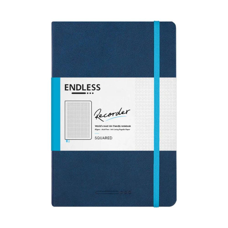 Endless Stationery Recorder Regalia Paper A5 Notebook - Deep Ocean Blue (Squared)