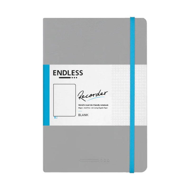 Endless Stationery Recorder Regalia Paper A5 Notebook - Mountain Snow Grey (Blank)