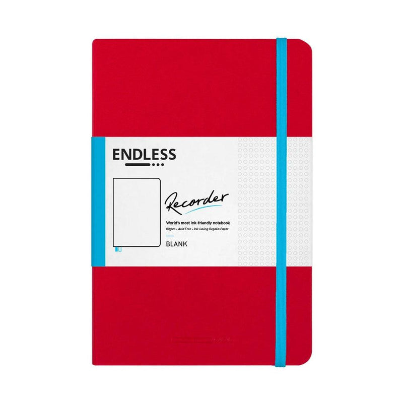 Endless Stationery Recorder A5 Notebook - Crimson Sky (Red)