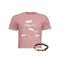 EndlessPens Write Here, Write Now T-Shirt - A Pink Shirt With Writing On It And A Bracelet | EndlessPens