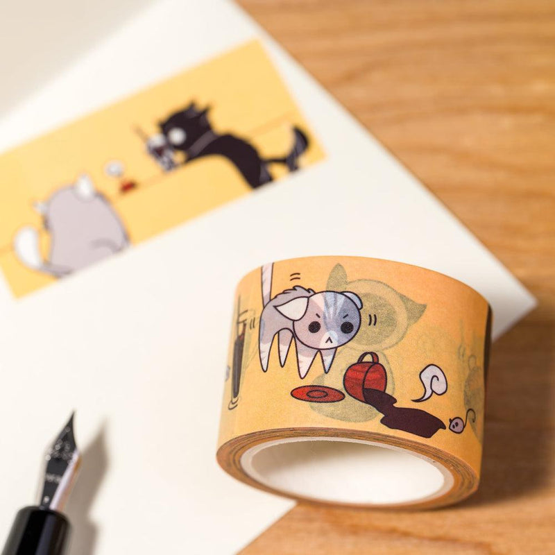 EndlessPens Grumpy Kitty Café Washi Tape (30mm) - Fountain Pen, Paper, and Washi Tape