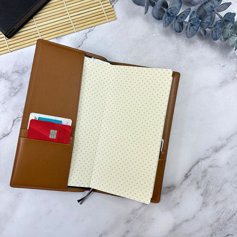 Girologio Hobonichi Weekly Notebook Cover - Classic Tan With Cards | EndlessPens